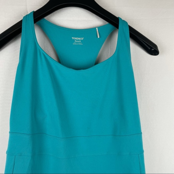 Toad & Co.Tech Tomboy Racerback teal dress with build in bra Small - Picture 4 of 8